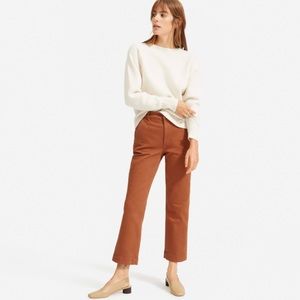 Everlane The Straight-Leg Crop Short Pants in Cocoa Brown